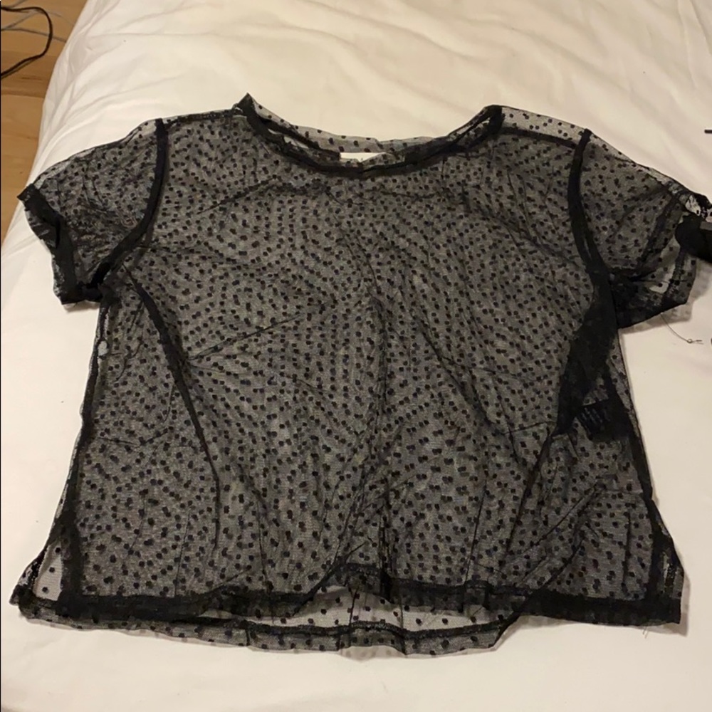 L.A. Hearts Sheer polka dot crop top